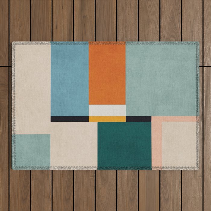 Modern Geometric Minimalist Abstract Artwork Outdoor Rug Gallery Image 1