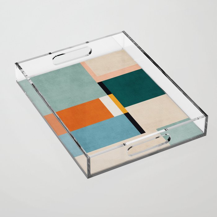 Modern Geometric Minimalist Abstract Artwork Acrylic Tray Gallery Image 1