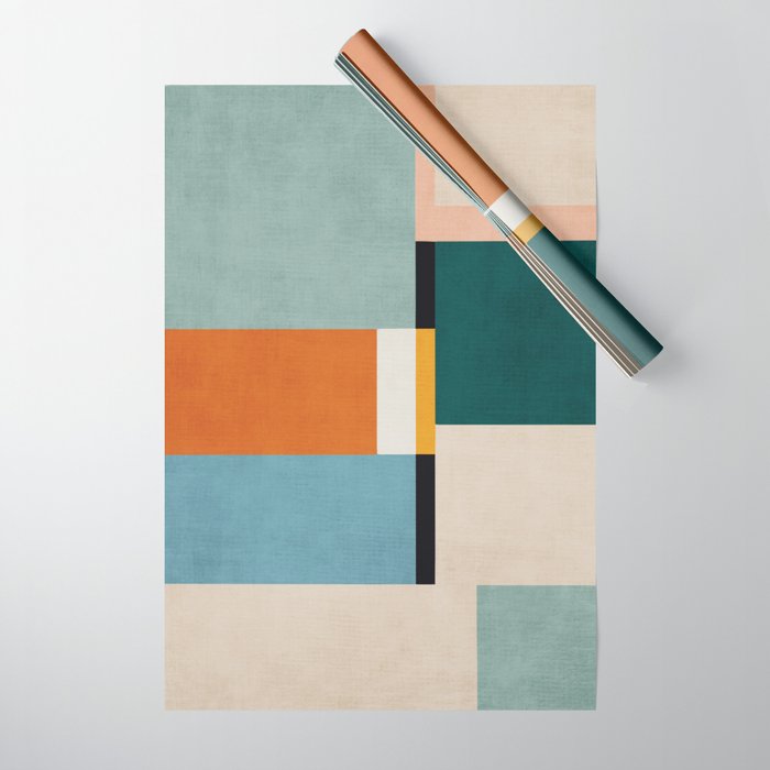 Modern Geometric Minimalist Abstract Artwork Wrapping Paper Gallery Image 1
