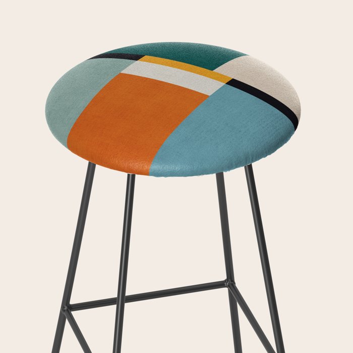 Modern Geometric Minimalist Abstract Artwork Stool Gallery Image 2