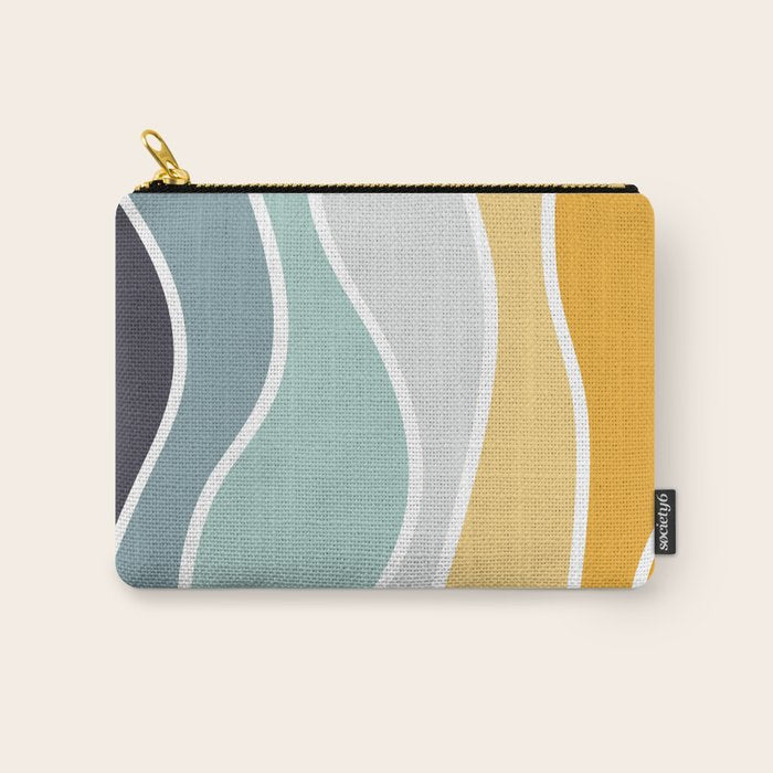 Colorful summery retro style waves Carry All Pouch Gallery Image 1