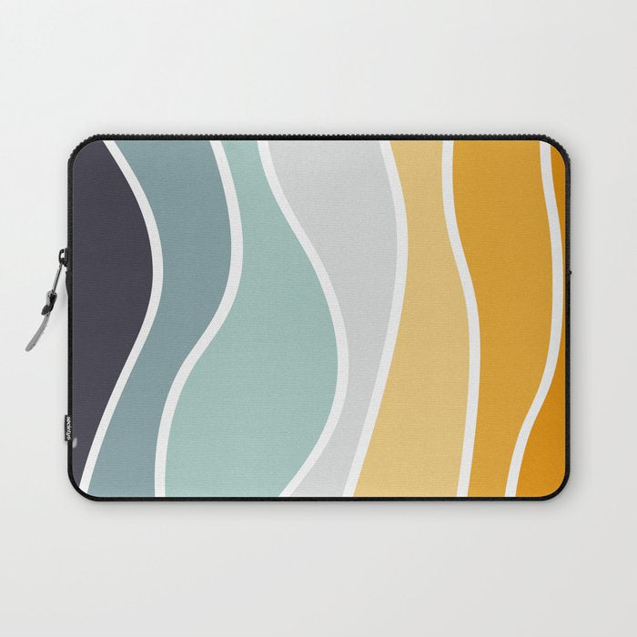 Colorful summery retro style waves Laptop Sleeve Gallery Image 1