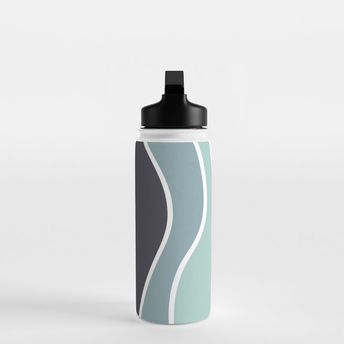 Colorful summery retro style waves Water Bottle Gallery Image 3