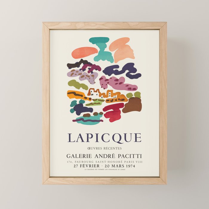 Charles Lapicque Vintage Exhibition Poster, 1974 Mini Art Print Gallery Image 1