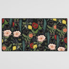 Botanical and Black Cats Desk Mat Gallery Image 3