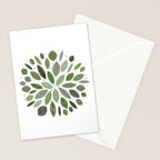 Mid-Century Green Leaves Stationery Card Gallery Image 2