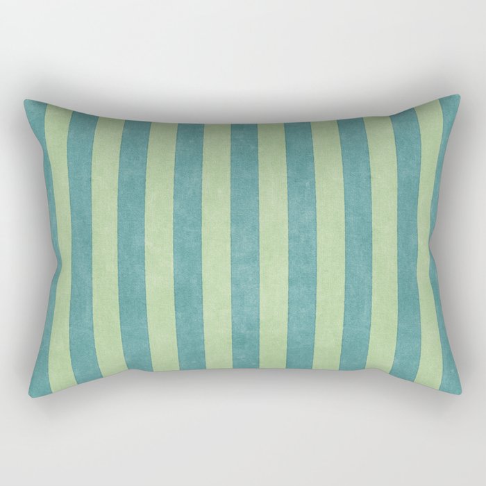 STRIPES - 005 - teal and green Rectangular Pillow Gallery Image 1
