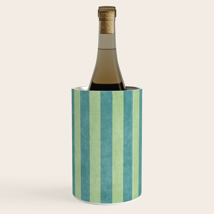 STRIPES - 005 - teal and green Wine Chiller Gallery Image 1