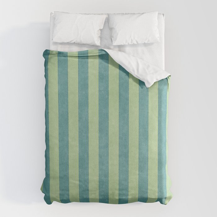 STRIPES - 005 - teal and green Duvet Cover Gallery Image 6