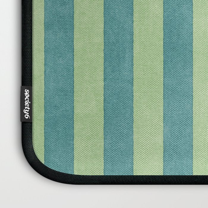 STRIPES - 005 - teal and green Laptop Sleeve Gallery Image 3