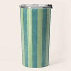 STRIPES - 005 - teal and green Travel Mug Gallery Image 2