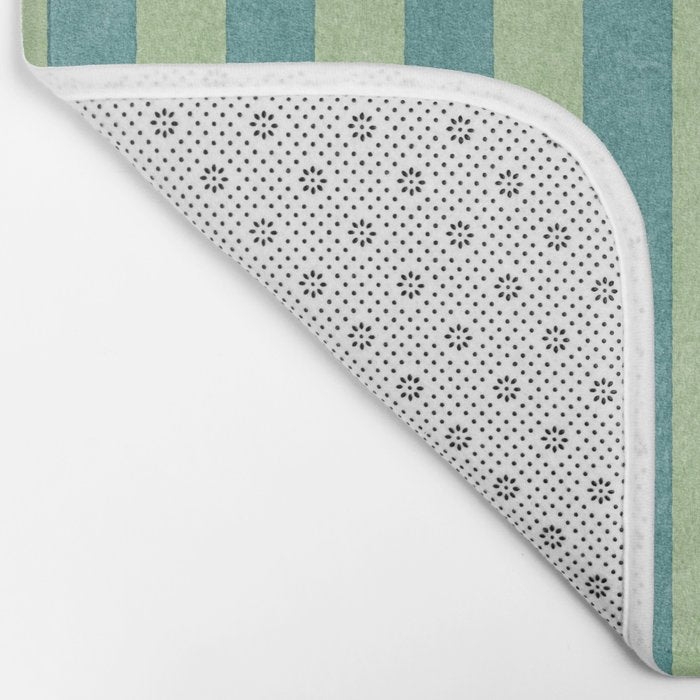 STRIPES - 005 - teal and green Bath Mat Gallery Image 2