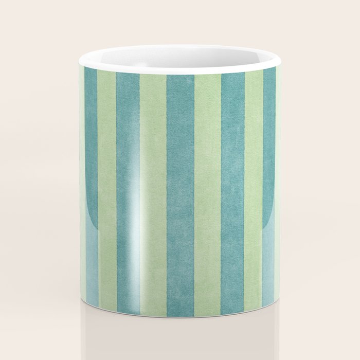 STRIPES - 005 - teal and green Coffee Mug Gallery Image 4
