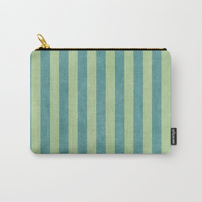 STRIPES - 005 - teal and green Carry All Pouch Gallery Image 1