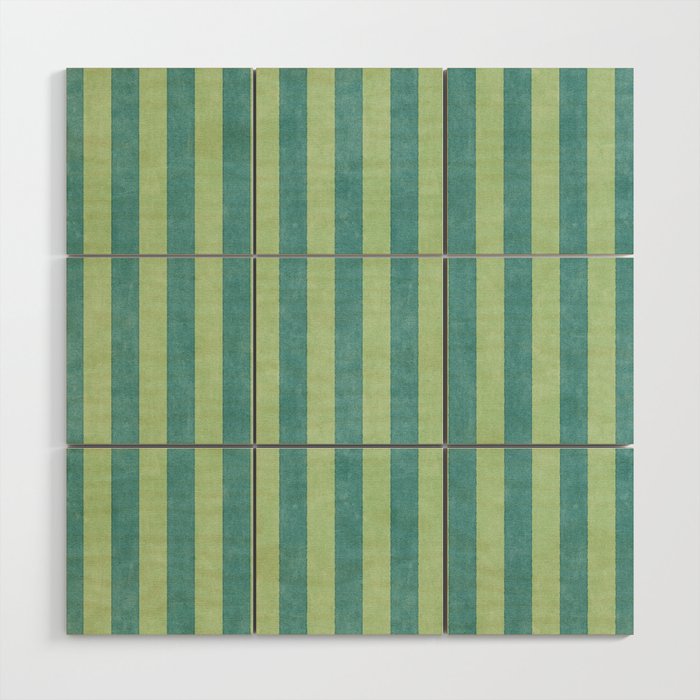 STRIPES - 005 - teal and green Wood Wall Art Gallery Image 1