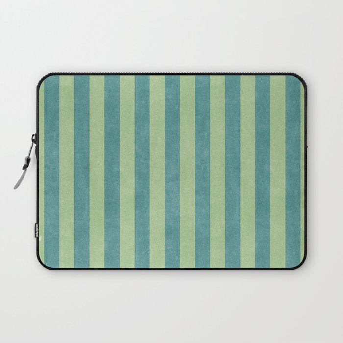 STRIPES - 005 - teal and green Laptop Sleeve Gallery Image 1