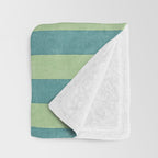 STRIPES - 005 - teal and green Throw Blanket Gallery Image 3