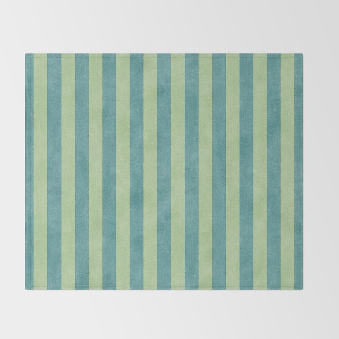 STRIPES - 005 - teal and green Throw Blanket Gallery Image 2