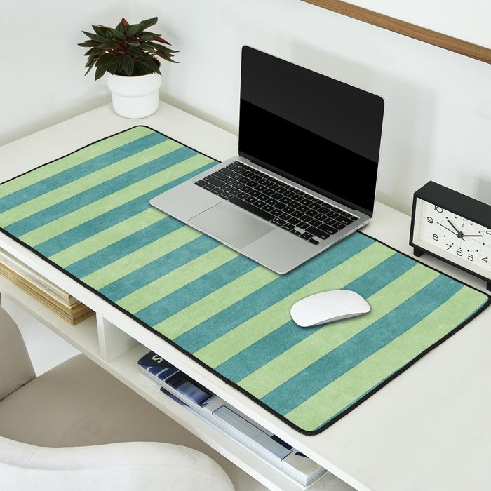 STRIPES - 005 - teal and green Desk Mat Gallery Image 2