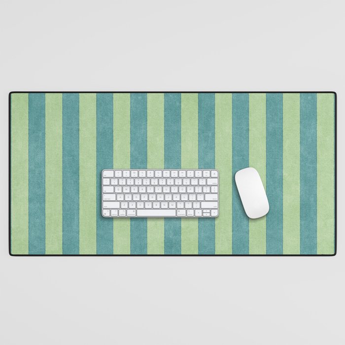 STRIPES - 005 - teal and green Desk Mat Gallery Image 1