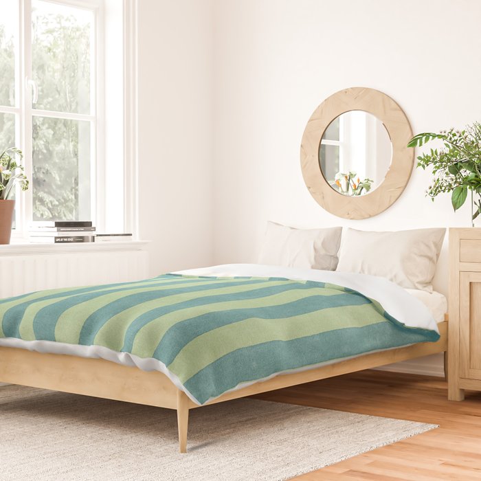 STRIPES - 005 - teal and green Duvet Cover Gallery Image 2