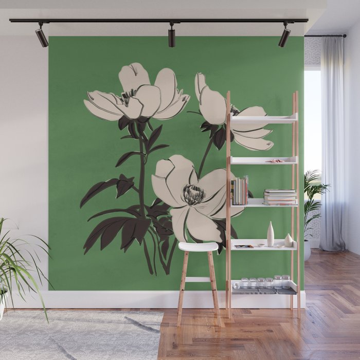 Modern Art Flowers 19 Wall Mural Gallery Image 1