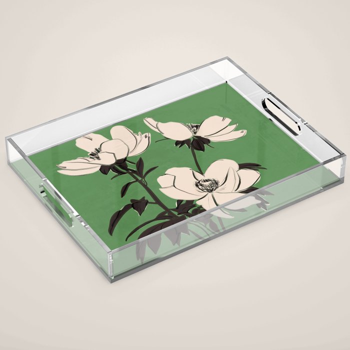 Modern Art Flowers 19 Acrylic Tray Gallery Image 1
