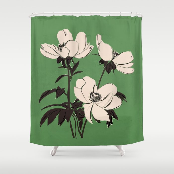 Modern Art Flowers 19 Shower Curtain Gallery Image 1