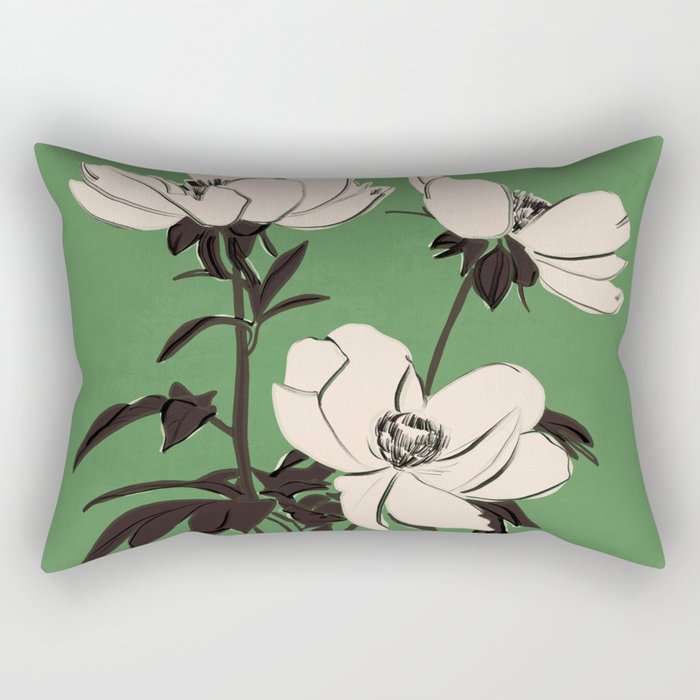 Modern Art Flowers 19 Rectangular Pillow Gallery Image 2