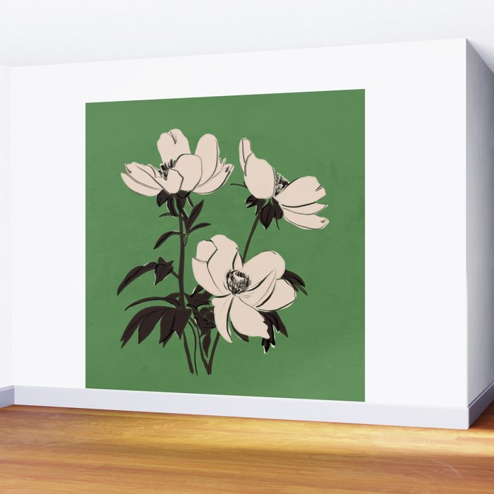 Modern Art Flowers 19 Wall Mural Gallery Image 2