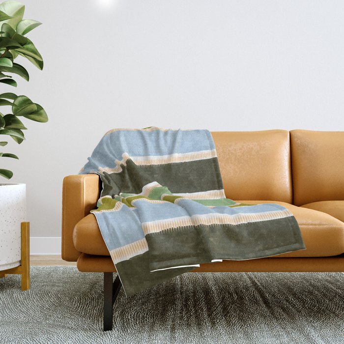 Bright Blue Towel Throw Blanket Gallery Image 1