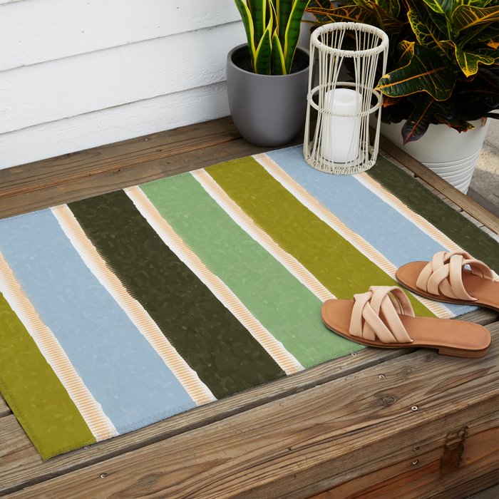 Bright Blue Towel Outdoor Rug Gallery Image 2