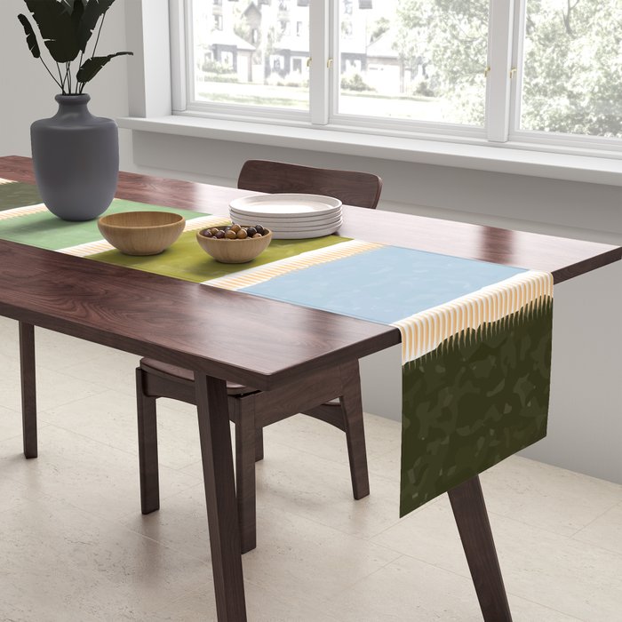 Bright Blue Towel Table Runner Gallery Image 2