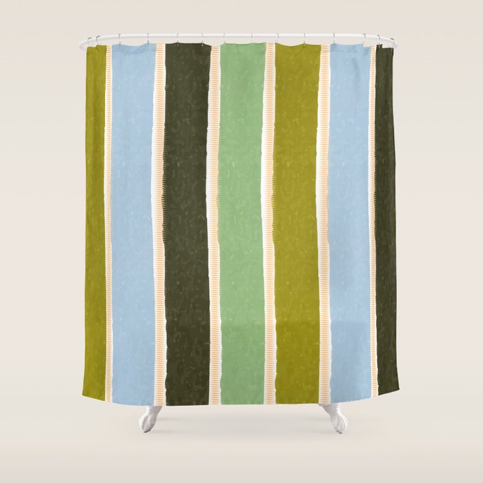Bright Blue Towel Shower Curtain Gallery Image 1