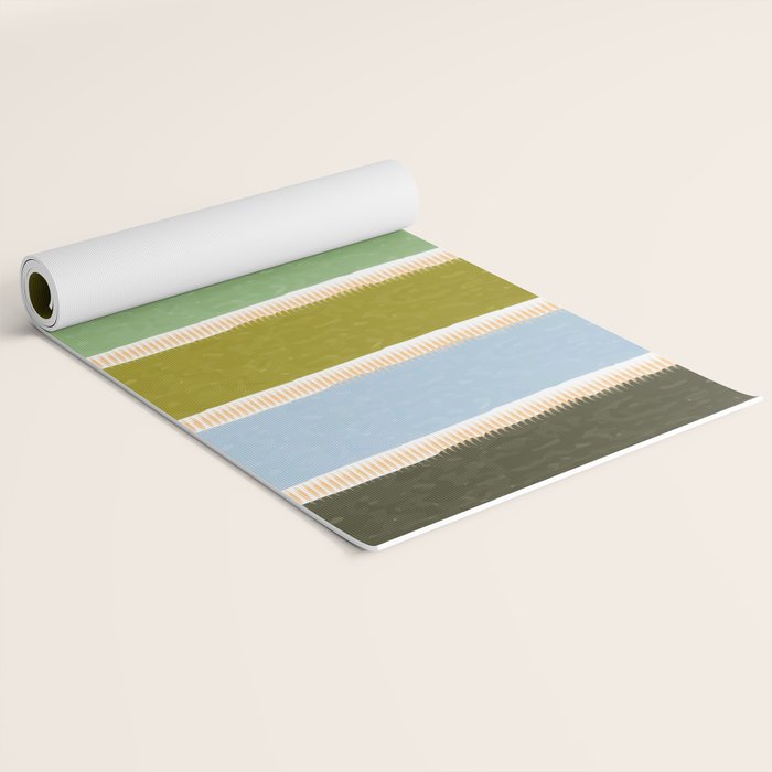 Bright Blue Towel Yoga Mat Gallery Image 2