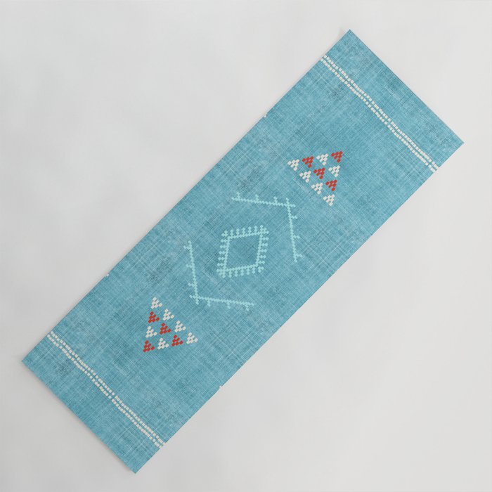 Casablanca Aqua Kilim Yoga Mat Gallery Image 1
