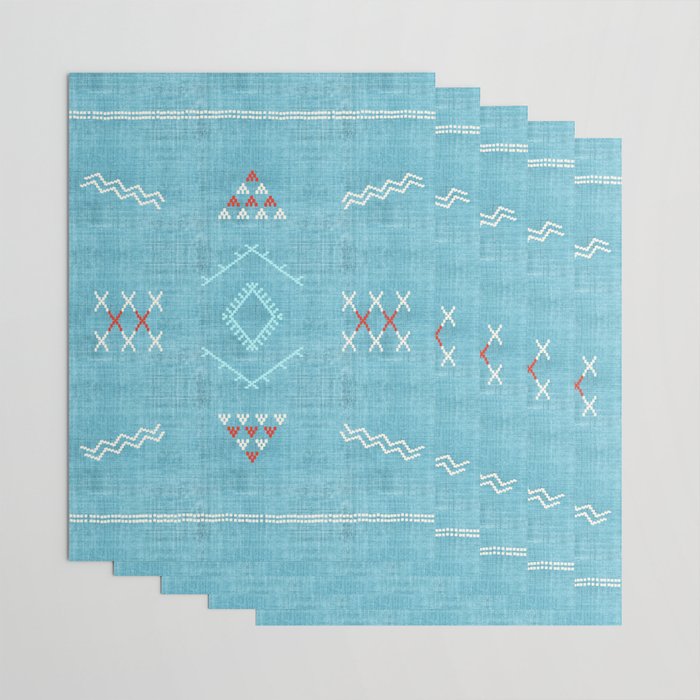 Casablanca Aqua Kilim Wrapping Paper Gallery Image 3