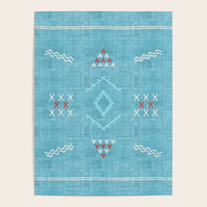 Casablanca Aqua Kilim Poster Gallery Image 4