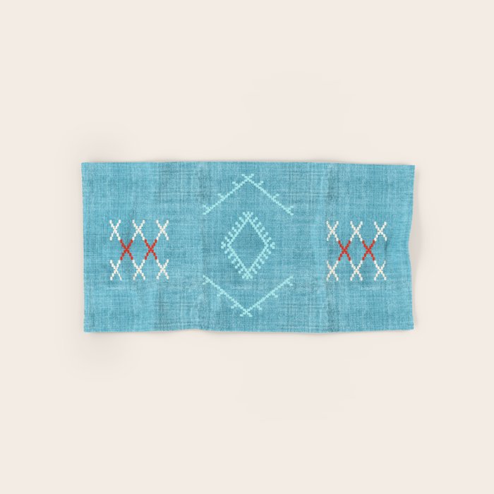 Casablanca Aqua Kilim Bath Towel Gallery Image 1
