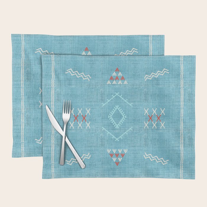 Casablanca Aqua Kilim Placemat Gallery Image 1