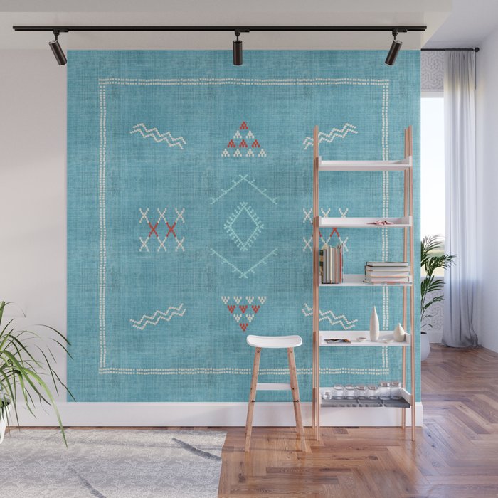 Casablanca Aqua Kilim Wall Mural Gallery Image 1