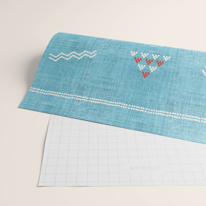 Casablanca Aqua Kilim Wrapping Paper Gallery Image 2