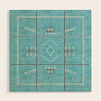 Casablanca Aqua Kilim Wood Wall Art Gallery Image 1