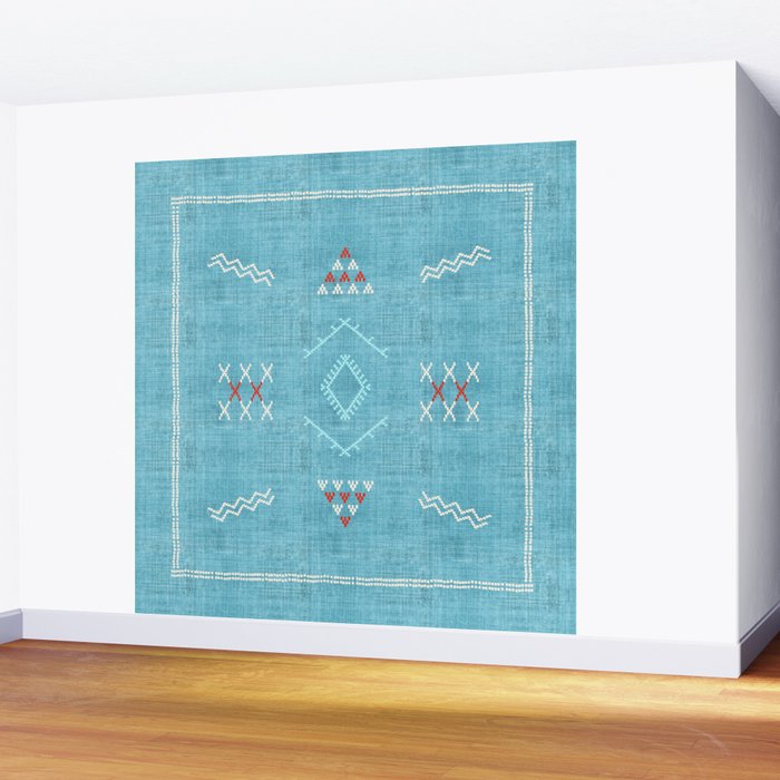 Casablanca Aqua Kilim Wall Mural Gallery Image 2