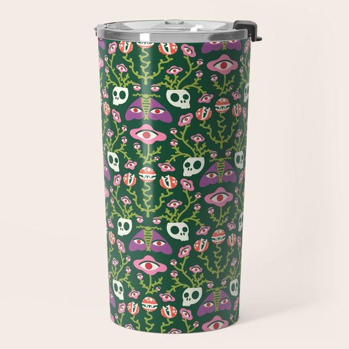 Botanical Skull and Moth Travel Mug Gallery Image 2