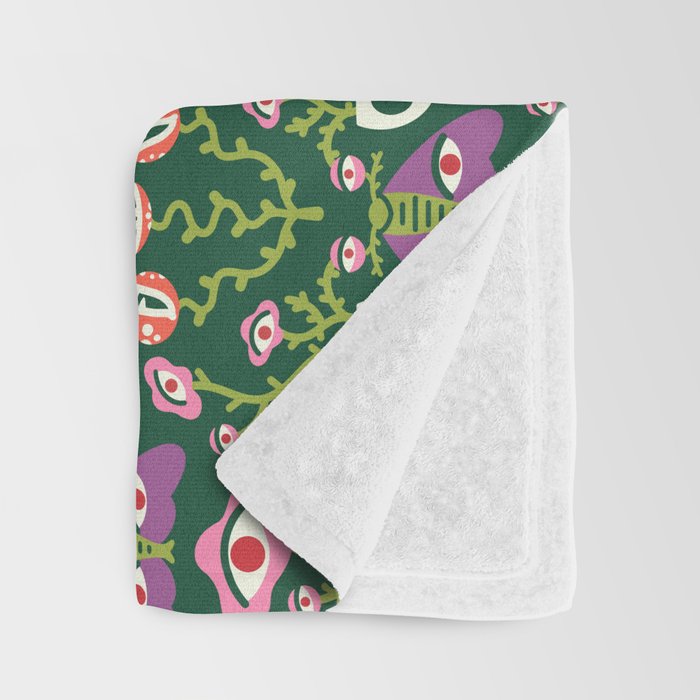 Botanical Skull and Moth Throw Blanket Gallery Image 3