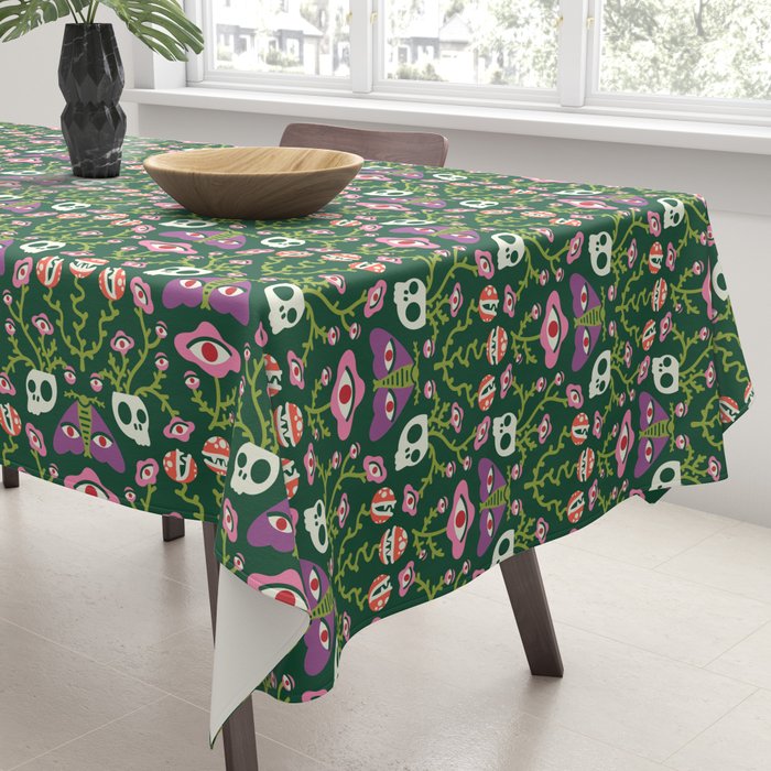 Botanical Skull and Moth Tablecloth Gallery Image 3