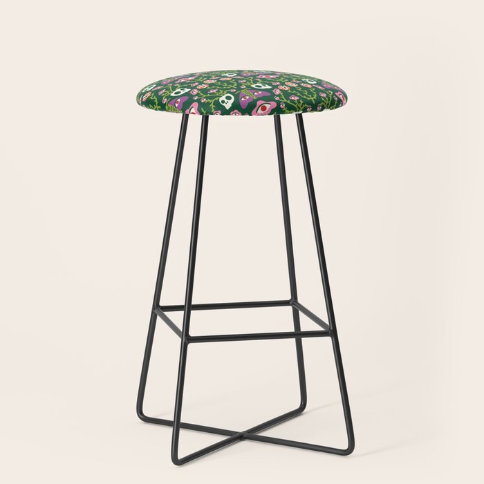 Botanical Skull and Moth Stool Gallery Image 1
