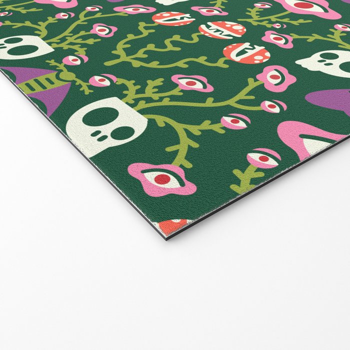 Botanical Skull and Moth Welcome Mat Gallery Image 2