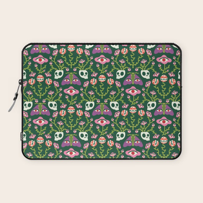 Botanical Skull and Moth Laptop Sleeve Gallery Image 1